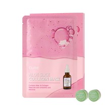 김정문알로에 라센스 로에 큐어 알로에 슬라이스 콜라겐 마스크팩 5매 + 체험키트 2X크림 3.5g 2p, 1세트