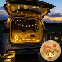 이플린 로즈골드 메탈 캠핑 차박 피크닉 LED 줄조명 30구 4.5m, 하트