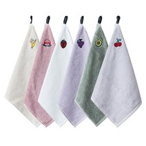 소프트터치 모달 고리수건 과일자수, 랜덤발송, 6개