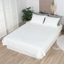 천솜이 60수 아사 면 워싱 누빔 피그먼트 이불 겸 침대 패드, 아이보리