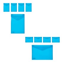 에코청운 PP 벨크로 서류봉투 군 A4 5p + PP 벨크로 서류봉투 민 A4 5p, 하늘, 1세트