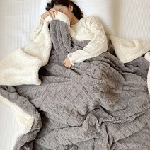 메이크포 XL사이즈 극세사 양털 캠핑 소파 무릎 담요, 그레이, 1개