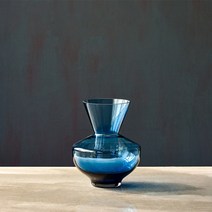 크롭 유리 화병 A, 블루
