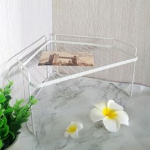 리빙듀오 코너 2단 철재 선반 화이트, 1개