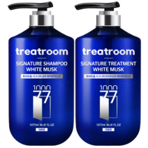 트리트룸 시그니처 화이트머스크 샴푸 1077ml + 트리트먼트 1077ml 세트, 1세트