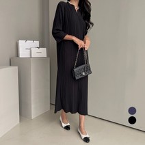 쿨쿠 여성용 차이나 플리츠 원피스