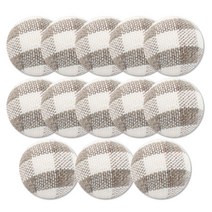체크 싸개 콩단추 13mm, 13개, 브라운