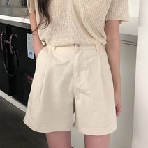 체리체리 여성용 볼륨 핀턱 면 반바지