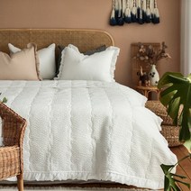 헬로우슬립 시어서커 겹프릴 여름 차렵이불, 화이트