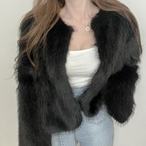 슈가펀 여성용 복실 퍼 자켓