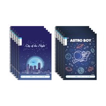 아이비스 남아용 초등슬림 무제노트 넓은칸 11762 2종 x 5p, 도시, 우주인, 1세트