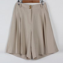 빼빼 여성용 허리뒷밴딩 투핀턱 5부 반바지