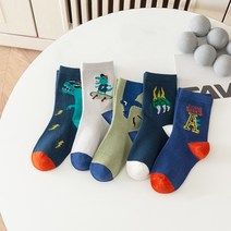 제이셀 남아용 즐거운 공룡나라 양말 F98 5종 세트