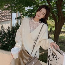 패션풀 여성용 진저 브이넥 랩 니트 27247