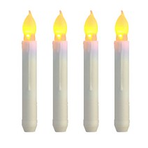 하루연구소 LED 촛불 양초 램프 캔들 야외 자동조명 4p, 화이트