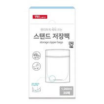 생활을그리다 스탠딩 투명 저장팩 대 1000ml 30p, 1개, 대(L)