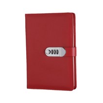 아리코 PU가죽 잠금 다이어리 A5, 레드, 1개