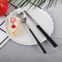 100SU 골든벨 모네 수저세트, 블랙, 숟가락 + 젓가락