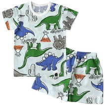 보보 아동용 공룡이들 반팔 오가닉 내의 상하 세트