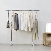 반디 아이언 이동식 1단 매장용 행거 ver 2.0, 화이트