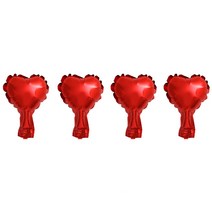 생일 파티 결혼 기념일 프로포즈 이벤트 은박 하트 풍선 13.5 x 10 cm, 레드, 4개