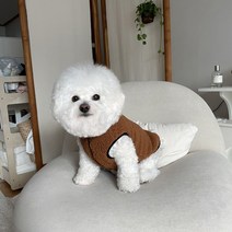 바이담수미 강아지 지퍼포인트 후리스, 브라운