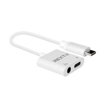 넥스트 PD충전 오디오 잭 어댑터 USB-C to 3.55mm NEXT-AV2307, 6cm, 화이트