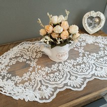 내츄럴 빈티지 엘리제 장식 레이스 매트, 720 x 310 mm