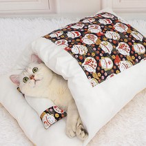 고양이 이불 + 베개, 블랙