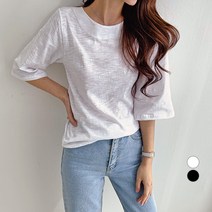 쿨쿠 여성용 간절기 슬라브 7부 티셔츠