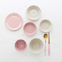 로얄애덜리 라이닝 혼밥 식기 6종 세트, 1세트, 공기 + 대접 + 찬기 소 + 구프 중 + 구프 대 + 접시