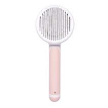 딩동펫 반려동물 원형 슬리커 푸쉬 브러쉬 203 x 82 x 60 mm, 핑크, 1개
