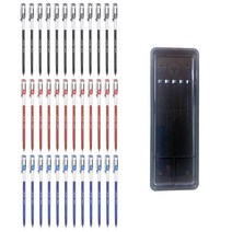 모나미 젤라인 0.4mm 흑색 12p + 청색 12p + 적색 12p + 매표 펜접시 C형, 혼합색상, 37개