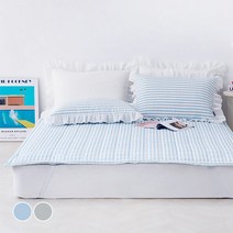 아망떼 폴라리스 시어서커 리플 침대패드, BLUE