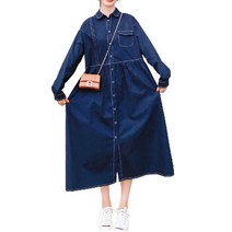 리온 여성용 캐주얼 롱 데님 임산부 원피스 JJ930