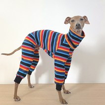 도기스타 이탈리안그레이하운드 단가라 올인원, 블랙 + 블루