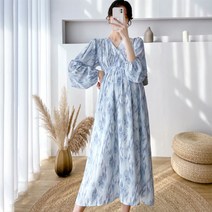 브이넥 스커트 임산부 원피스
