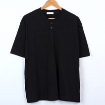 플레이즈 남성용 슬라브 헨리넥 반팔 티셔츠