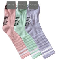 코지라벨 여자용 논슬립 쿠션 더블라인 양말 3종 세트