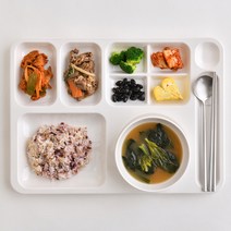 로야 단체급식 멜라민 6구 식판 714, 크림