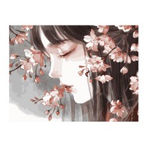 포픈 유화그리기 40 x 50 cm, 소녀옆모습