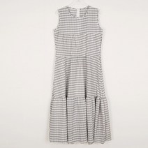 오키 여성용 럭키 체크 나시 캉캉 원피스