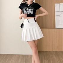 여성용 블랙101 베티레이 밴딩 미니 테니스 스커트 CH-2319305