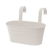 블럭마트 원예용품 더블 후크 탈부착식 타원 걸이형 화분, 화이트