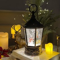 진심디자인 다이아육각 램프 무드등 오르골 눈사람, 혼합색상