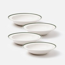 쓰임 레트로 라인 파스타볼 중, 딥그린, 4개