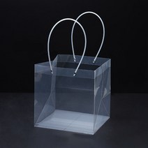 미화부장 PVC 비닐 꽃다발 화분 식물 선물 케이크 포장 투명 긴 대형 쇼핑백, 08 사각 특대, 2개