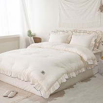 루나슬립 프리미엄 오가닉 면 100퍼센트 유기농 인증 알러지케어 프릴 차렵이불 기본세트