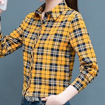 여성용 블랙101 스루제크 슬림핏 체크 남방 CH-2317058