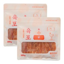 씨엔앨라이프 반려견 자연 그대로 300g, 닭가슴살 건조 육포, 2개